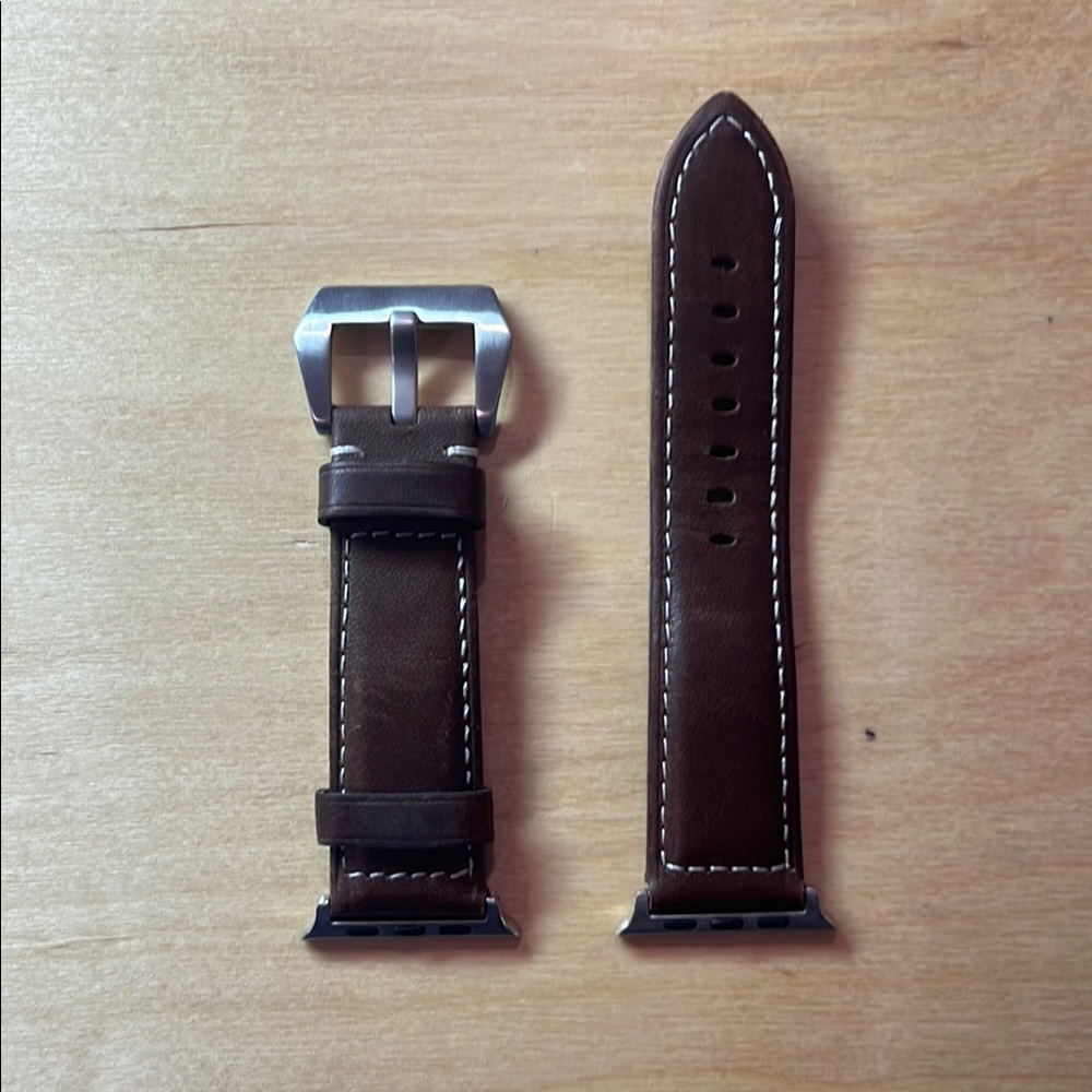 Brown Leather 45mm Apple Watch Strap